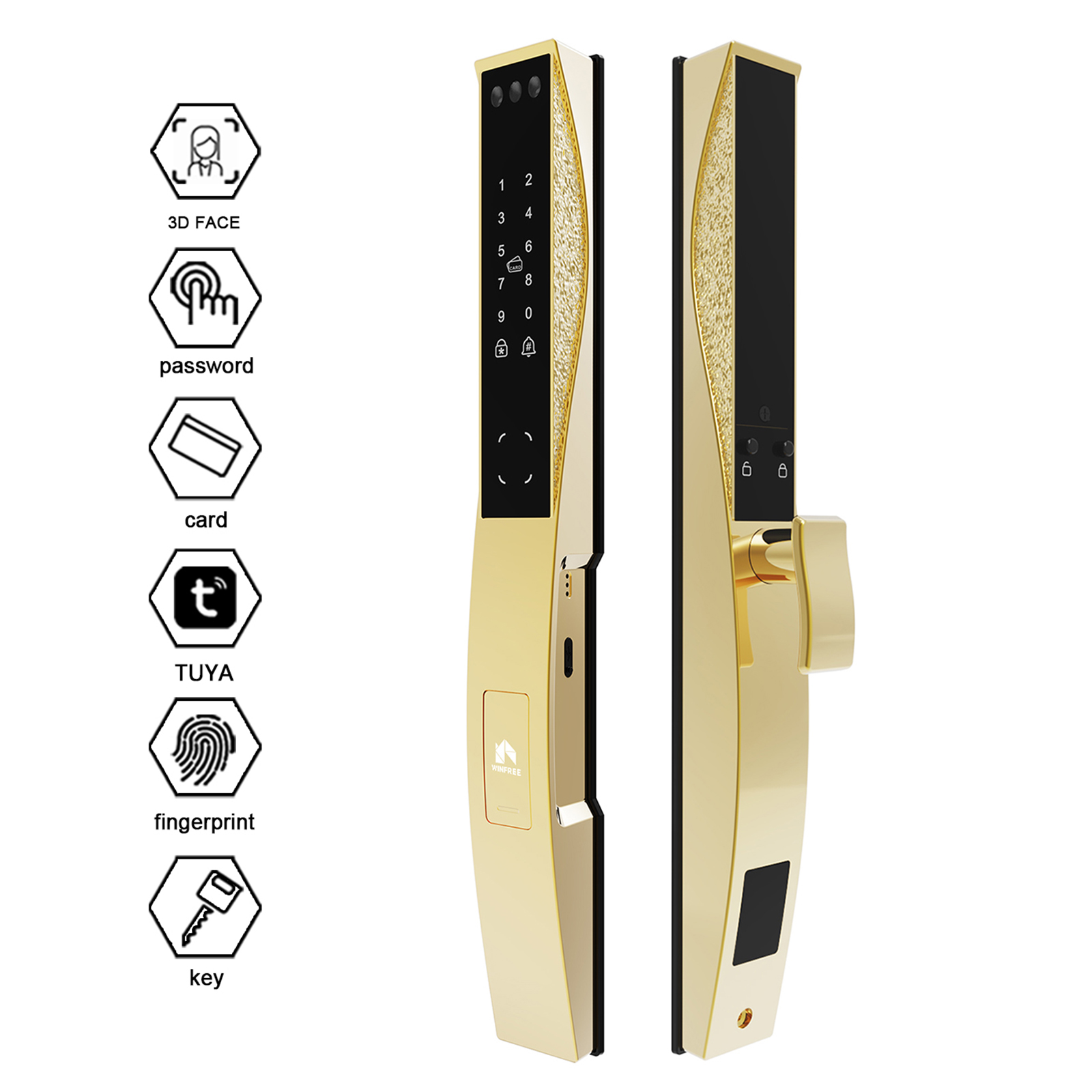 Smart Door Lock Wifi - WINFREE Tuya WLAN Smart Digital Slim