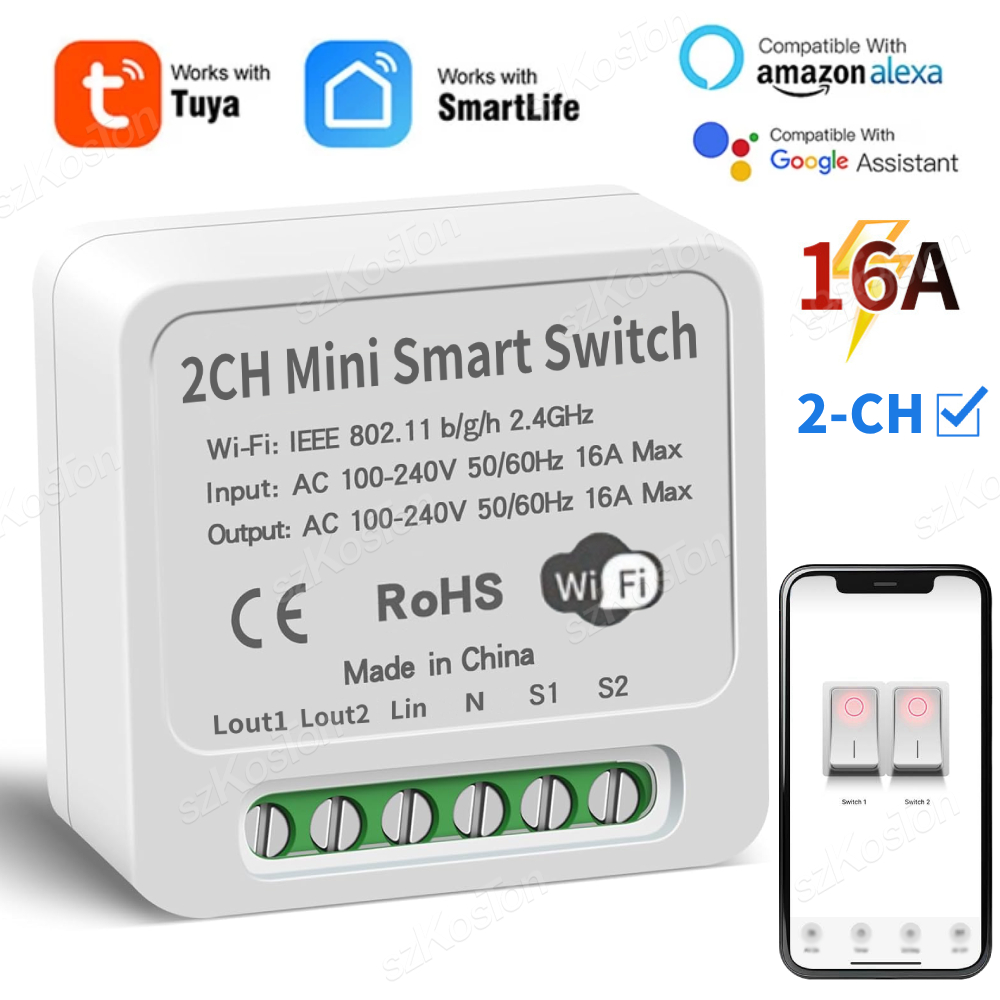 Smart Light Switch Wifi - 16A Tuya WiFi Smart Switch Modul