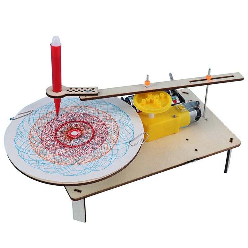 Stem Robotics Kit - 1-3 Stück DIY Holz-Elektro-Plotter Zeichenroboter Spielzeug