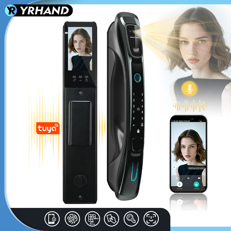 Smart Door Lock Wifi - Smart Lock 3D-Gesichtserkennung Handvenen-Fingerabdruck WiFi APP